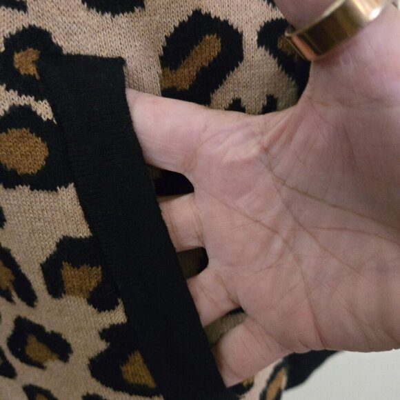 Rachel Zoe NWT Leopard Full Zip Mockneck Cardigan Sweater Jacket Size M - Picture 7 of 11